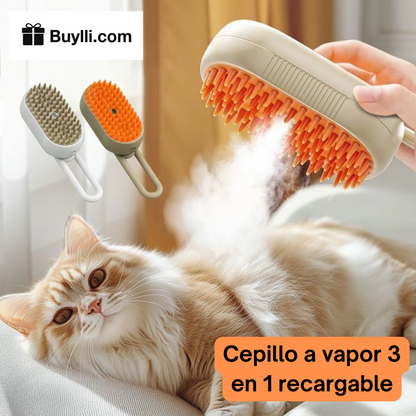 Cepillo a Vapor 3 en 1 para Mascotas – ¡Peina, Limpia y Relaja en un Solo Paso!