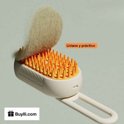Cepillo a Vapor 3 en 1 para Mascotas – ¡Peina, Limpia y Relaja en un Solo Paso!