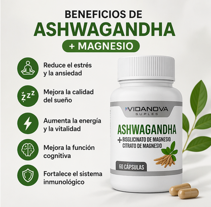 Ashwagandha + Magnesio 1000mg 60 CAPS