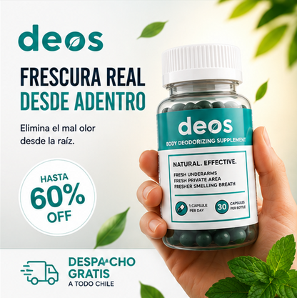 DEOS 30 cap - ¡El Suplemento que elimina el olor desde Adentro!