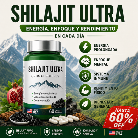 SHILAJIT ULTRA - 60 CAPSULAS hasta 65% OFF