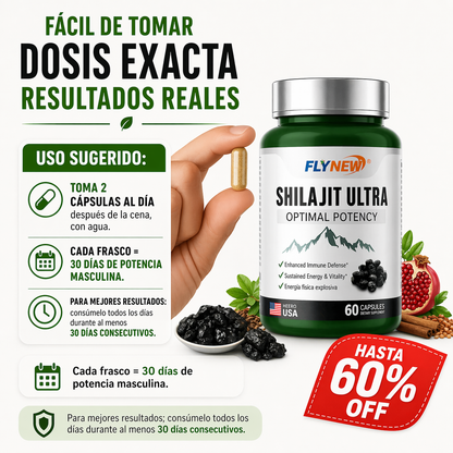 SHILAJIT ULTRA - 60 CAPSULAS hasta 65% OFF