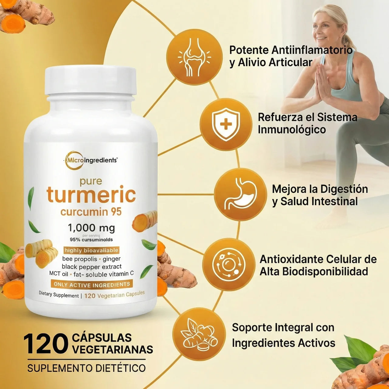Turmeric Curcumin - ¡El Antiinflamatorio Natural Más Potente!